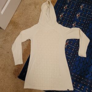Prana Cream Hooded Sweater Dress